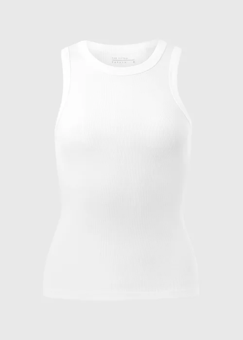 White Ribbed High Neck Vest Top - 12 Image 4