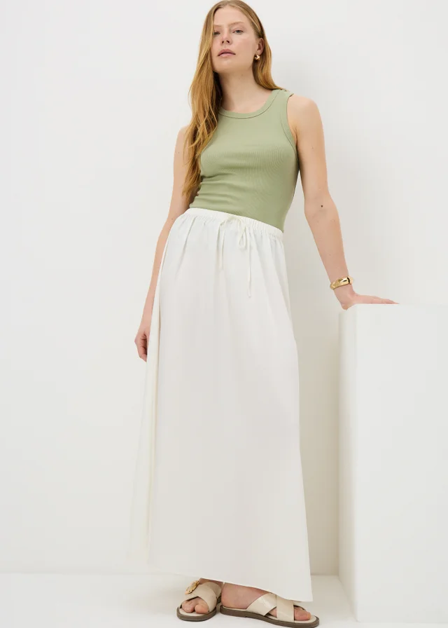 Olive Ribbed High Neck Vest Top