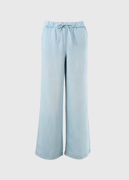 Light Wash Stretch Comfort Fit Wide Leg Jeans - 28/L29 Image 5