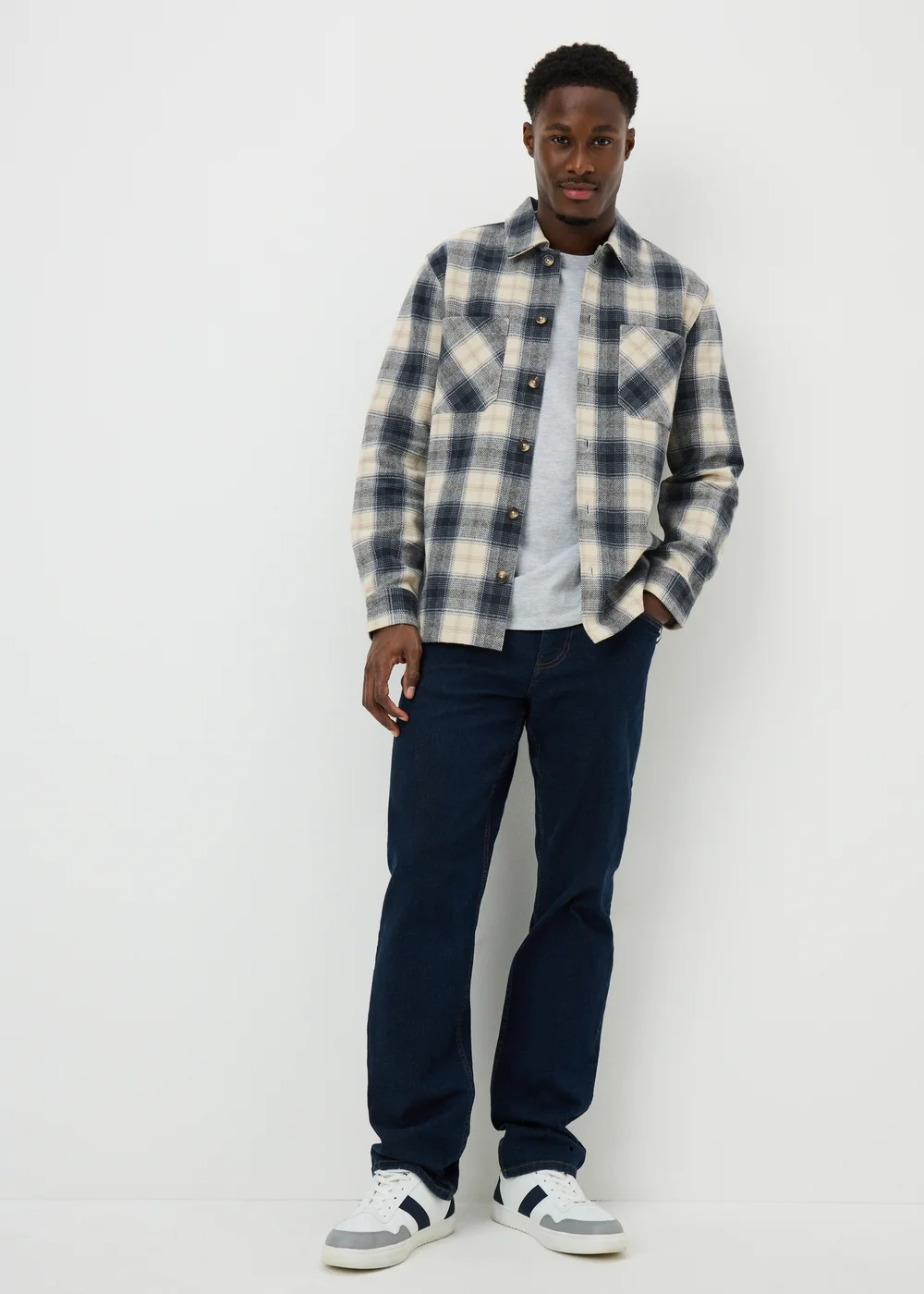 Blue Check Shacket - S Image 3