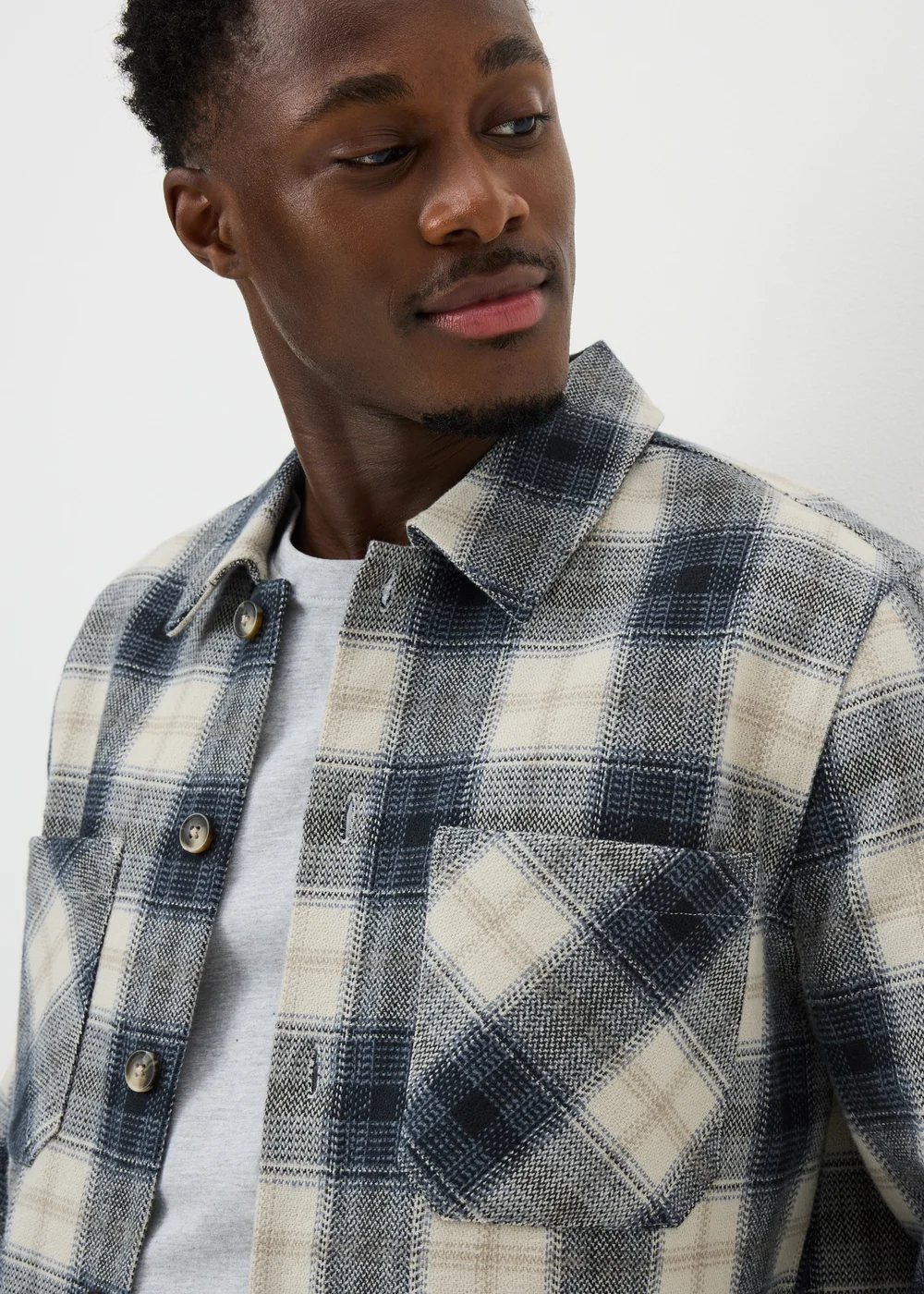 Blue Check Shacket - S Image 2