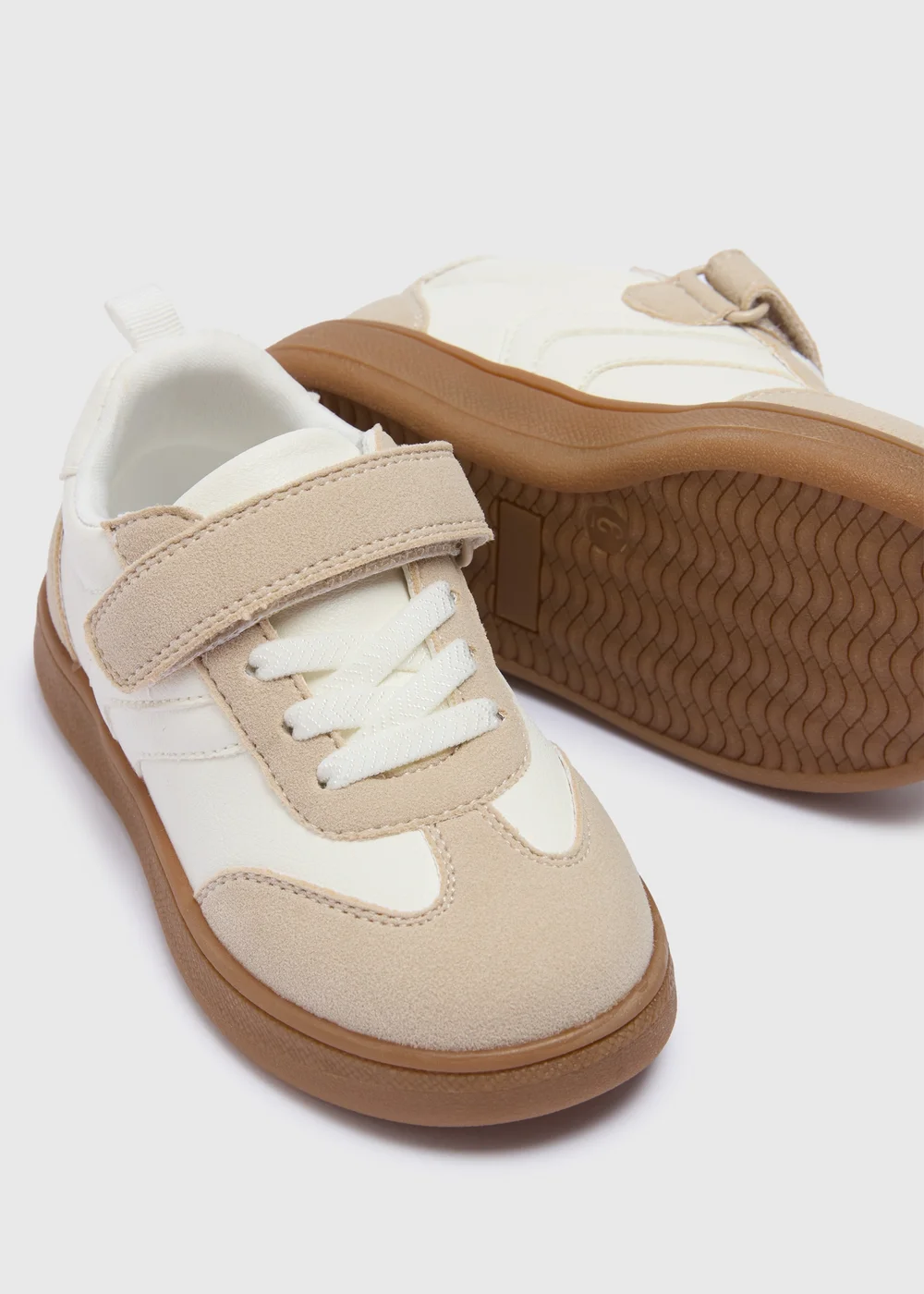 Boys Beige Faux Suede Trainers (Younger 4-12) - Size 4 Infants Image 2