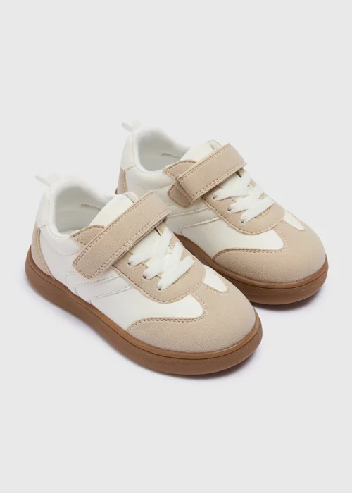 Boys Beige Faux Suede Trainers (Younger 4-12) - Size 4 Infants Image 1