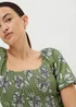 Green Floral Shirred Midi Dress - 8 Image 3