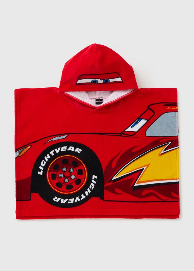 Cars Boys Red Lightning McQueen Poncho