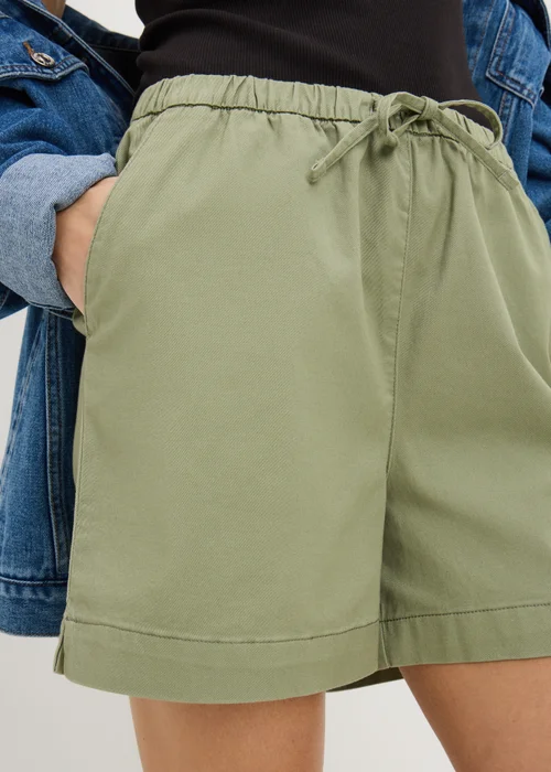Khaki Pull On Shorts - 22 Image 2