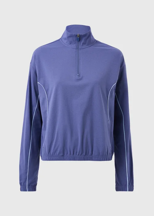 Souluxe Blue Piped Half Zip Co Ord Sports Top - M Image 4