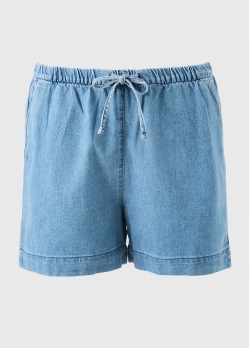 Mid Wash Stretch Pull On Denim Shorts - 28 Image 4
