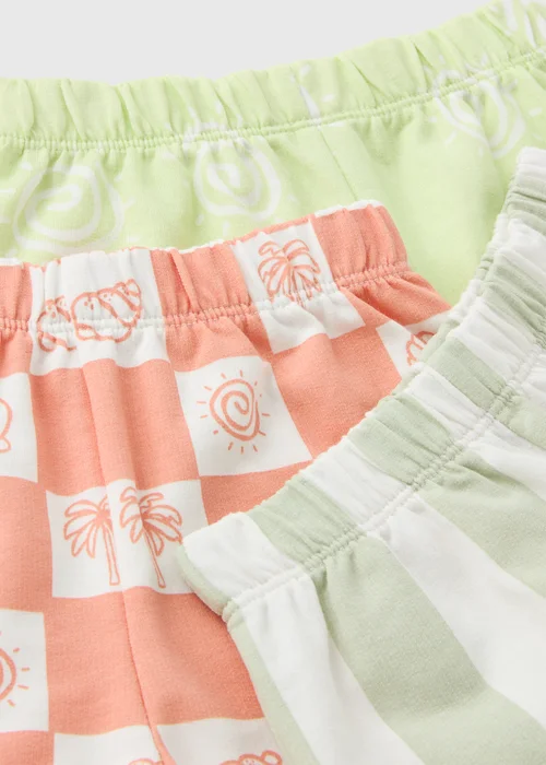3 Pack Baby Green Holiday Shorts (Newborn-23mths) - Up to 1 Month Image 2