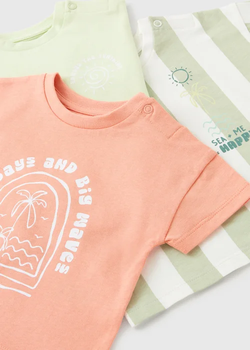 3 Pack Baby Green Holiday T-Shirts (Newborn-23mths) - Up to 1 Month Image 2