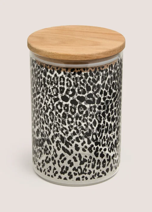 Leopard Print Glass Jar Image 1
