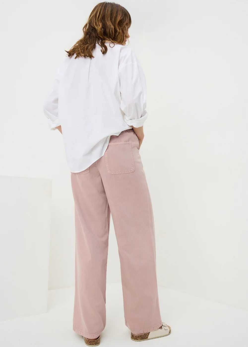 Pink Utility Wide Leg Trousers - 22/L33 Image 3