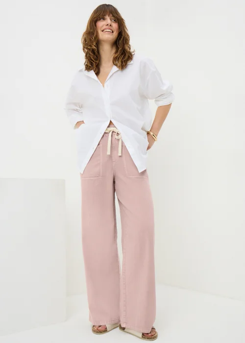 Pink Utility Wide Leg Trousers - 22/L33 Image 1