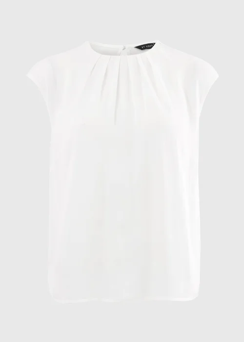 Et Vous Cream Satin Pleated Front Top - 16 Image 4