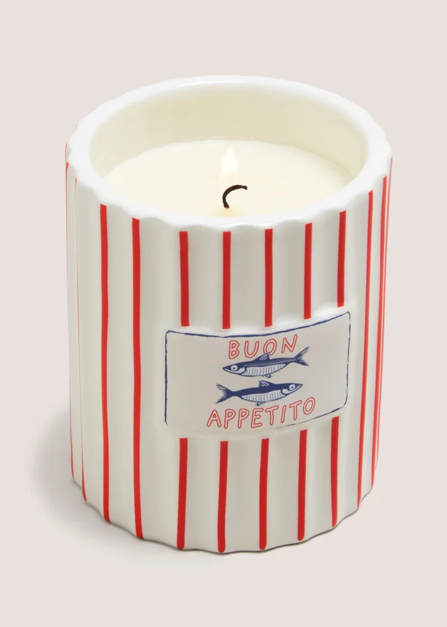 Buon Appetito Stripe Candle