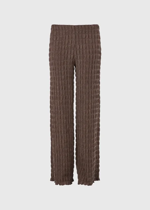 Chocolate Brown Bubble Texture Co Ord Trousers - 22/L31 Image 3