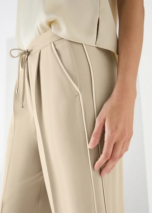 Et Vous Camel Side Stripe Straight Trousers - 22/L31 Image 2