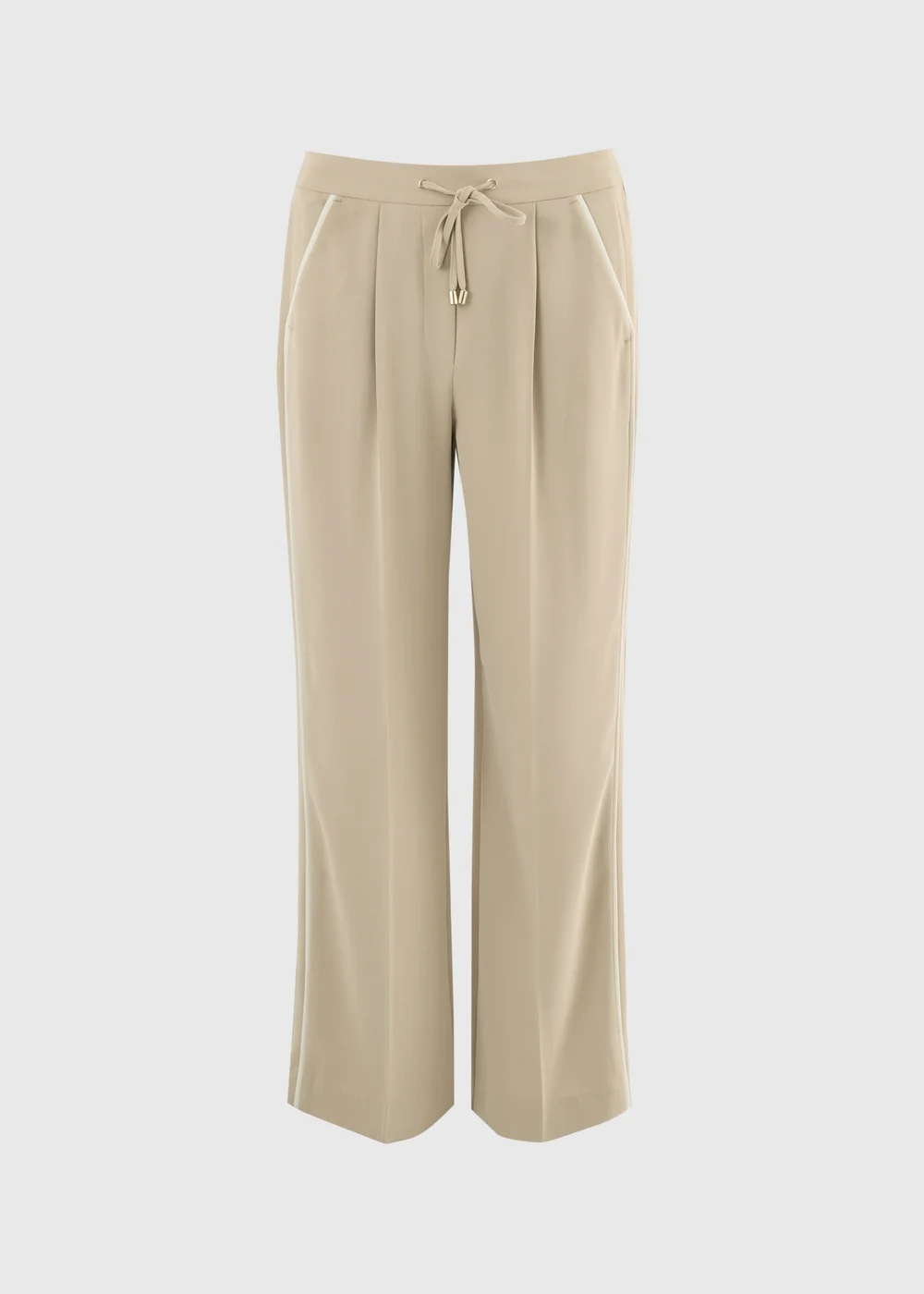 Et Vous Camel Side Stripe Straight Trousers - 22/L31 Image 3