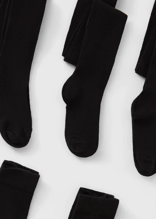 5 Pack Girls Black Soft Tights (2-13yrs) - 2-3 Yrs Image 2