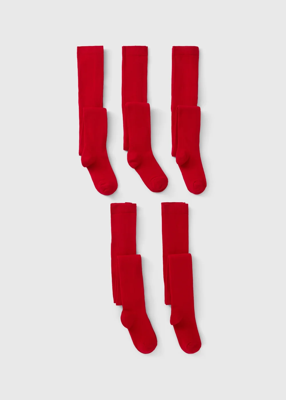 5 Pack Girls Red Soft Tights (2-11yrs) - 2-3 Yrs Image 1