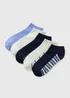 5 Pack Blue Stripe Trainer Liner Socks - One Size Image 1