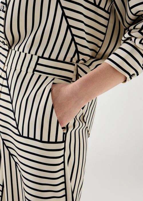Et Vous Black Stripe Satin Wide Leg Co Ord Trousers - 22/L29 Image 3
