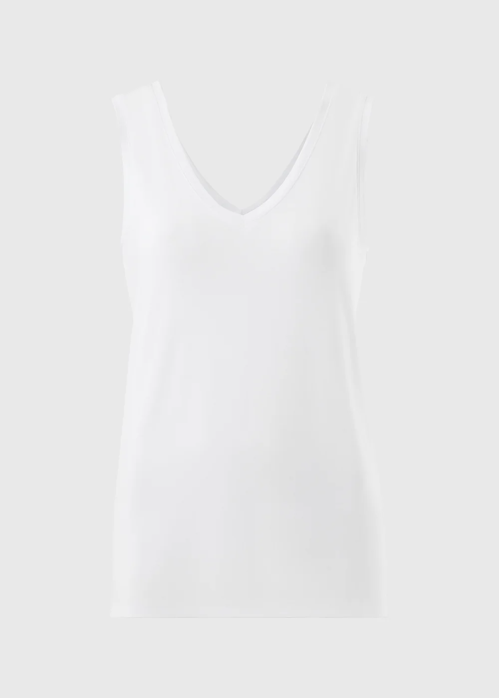 White V-Neck Vest Top - S Image 1
