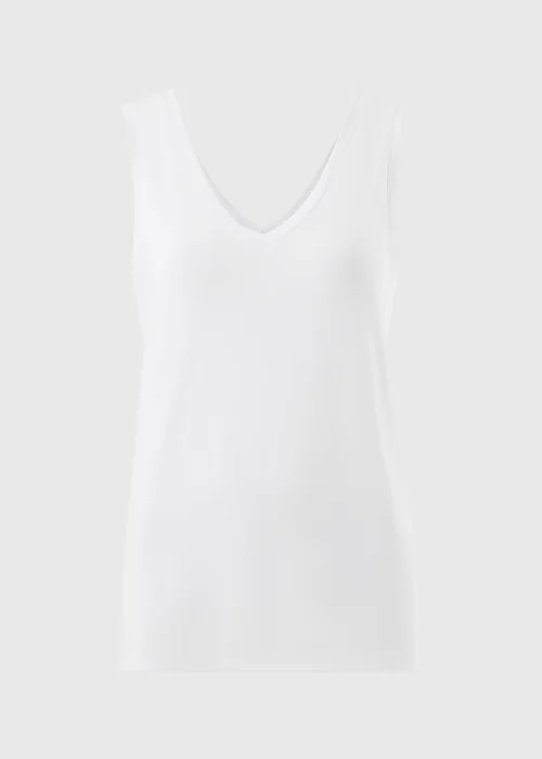 White V-Neck Vest Top - L Image 2