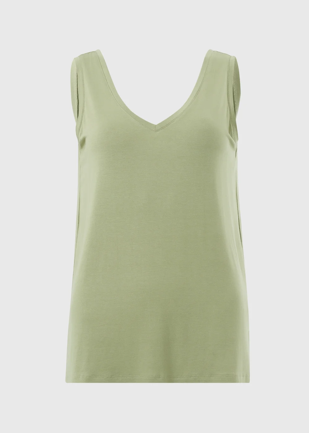 Green V-Neck Vest Top - M Image 4