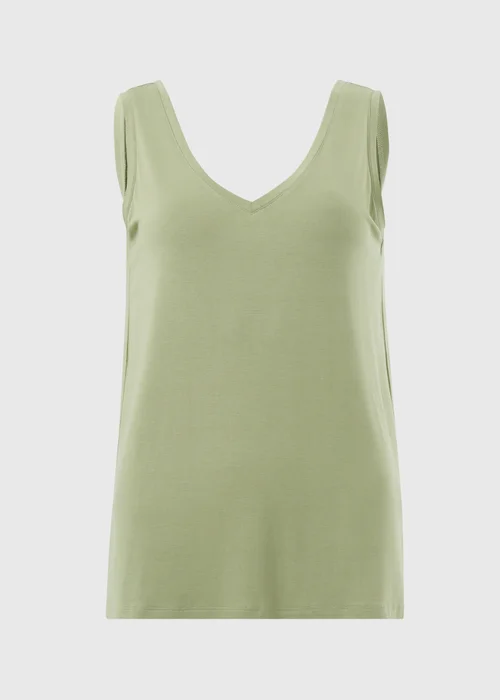 Green V-Neck Vest Top - M Image 4