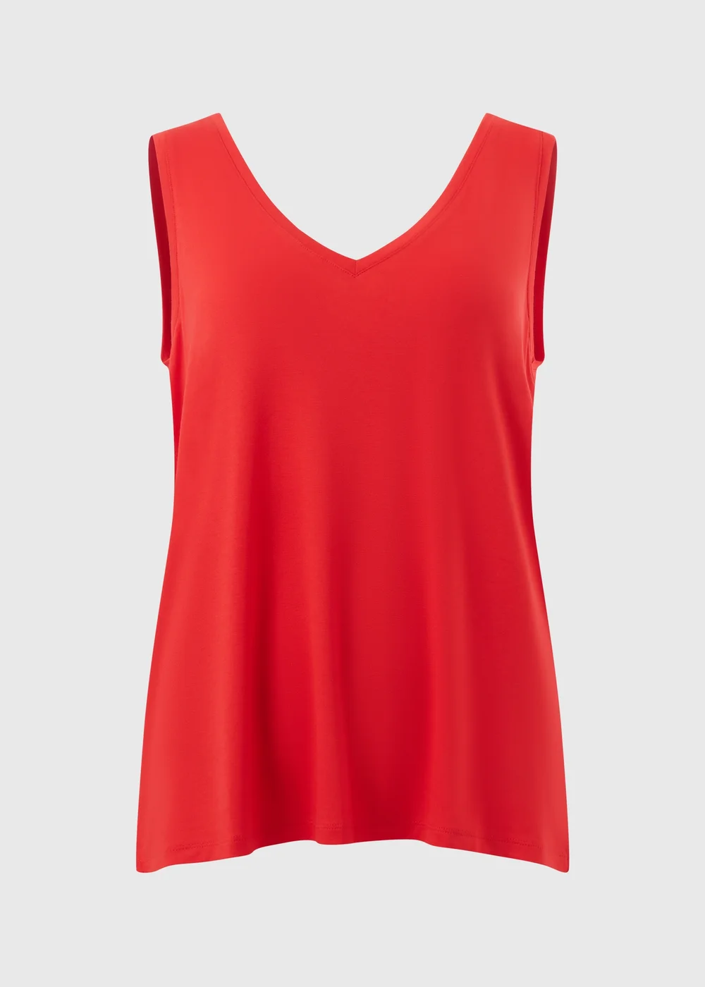 Red V-Neck Vest Top - S Image 4