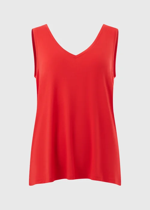 Red V-Neck Vest Top - S Image 4