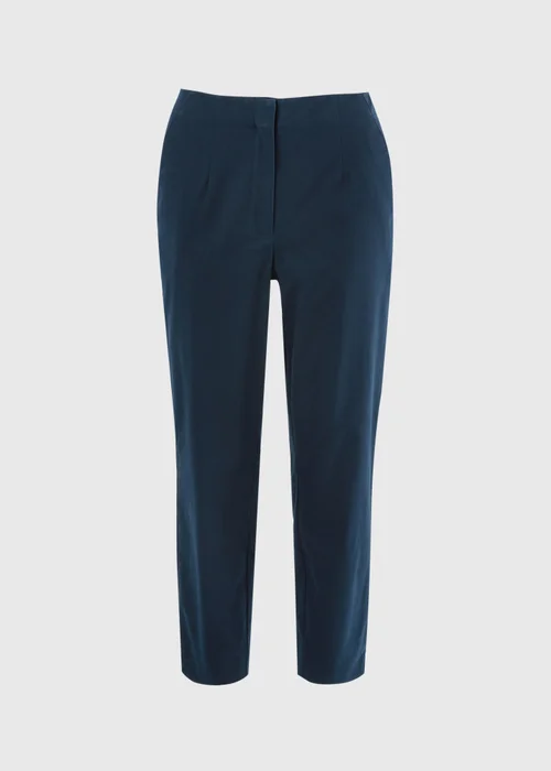 Et Vous Navy Ankle Grazer Slim Fit Trousers (Long Length) - Size 08 33 leg Image 4