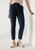 Et Vous Navy Ankle Grazer Slim Fit Trousers (Long Length) - Size 08 33 leg Image 2
