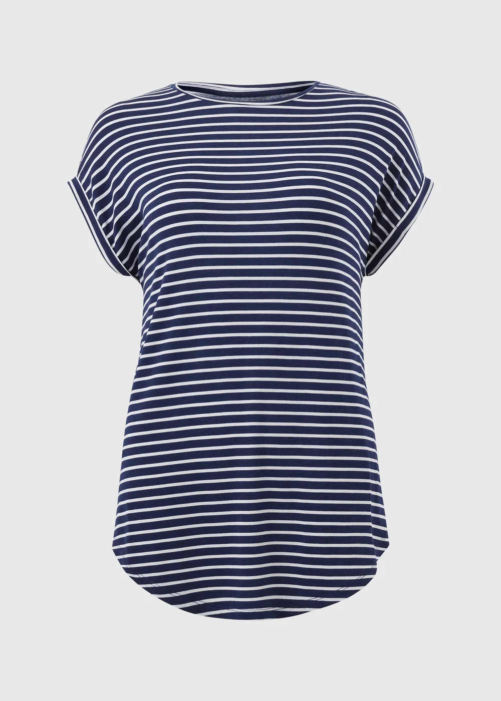 Navy Stripe Longline T-Shirt - S Image 4