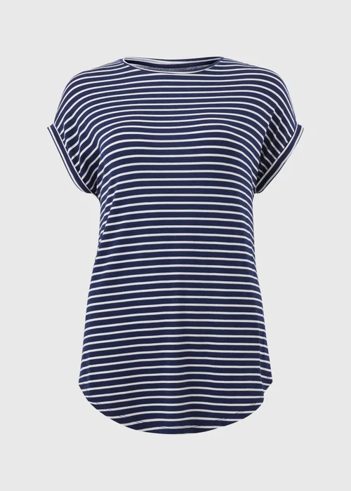 Navy Stripe Longline T-Shirt - S Image 4