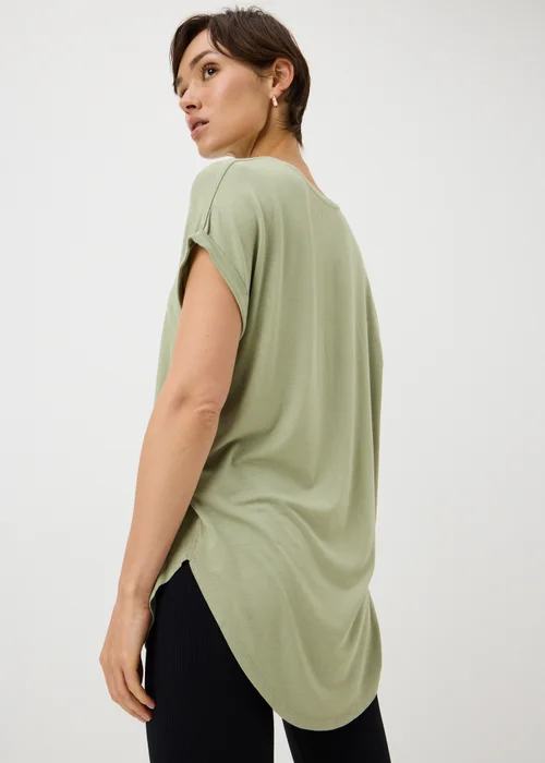 Sage Green Longline T-Shirt - S Image 2