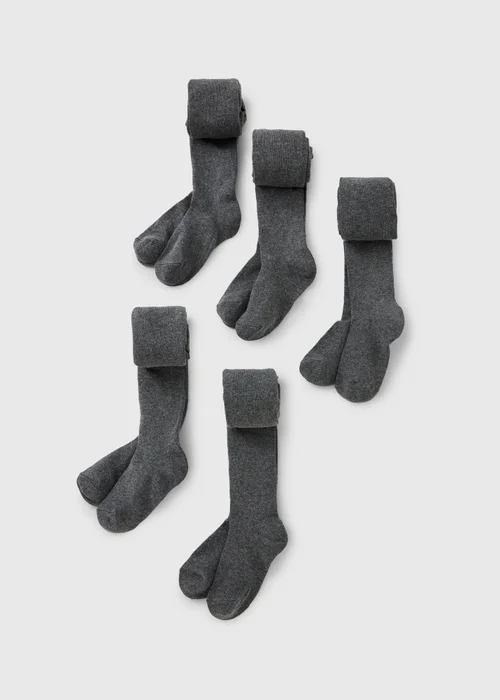 5 Pack Girls Grey Soft Tights (2-13yrs) - 2-3 Yrs Image 1