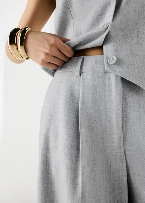 Et Vous Grey Marl PVL Wide Leg Co Ord Trousers - 14/L31 Image 3