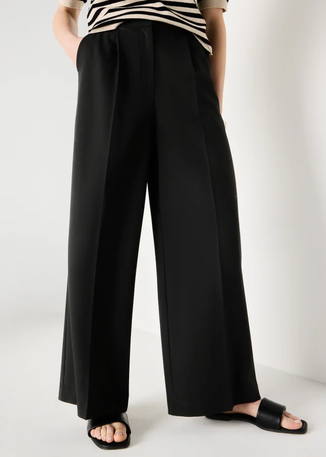 Black PVL Wide Leg Co Ord Trousers