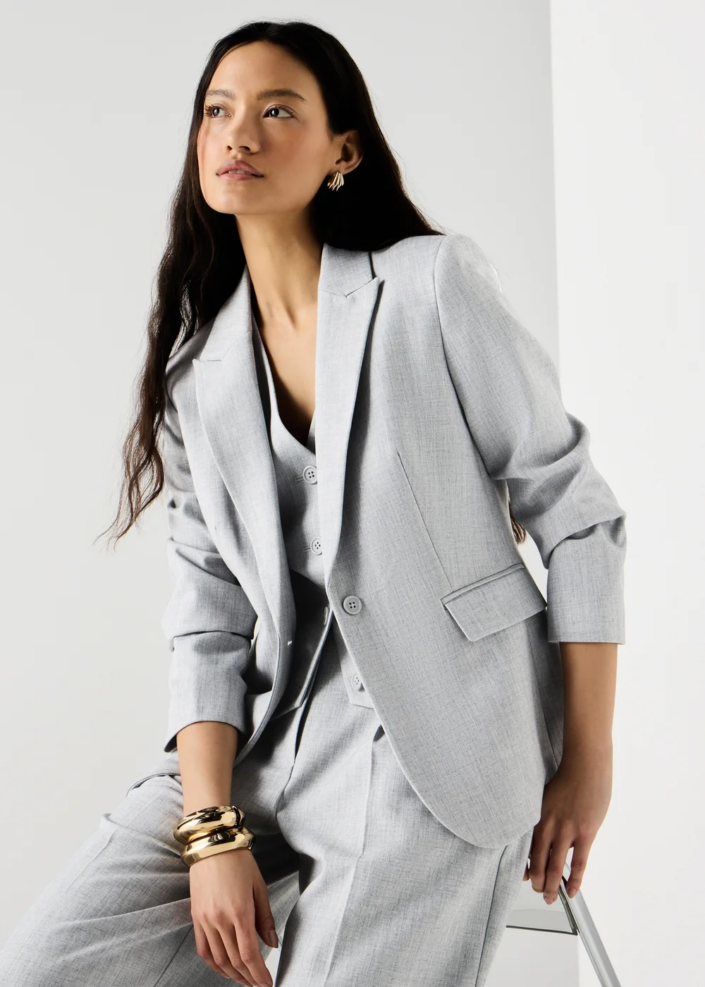 Et Vous Grey Marl PVL Co Ord Blazer - 8 Image 1