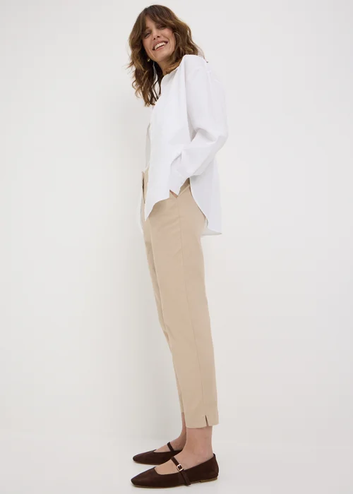 Et Vous Camel Ankle Grazer Slim Fit Trousers - 22/L29 Image 1