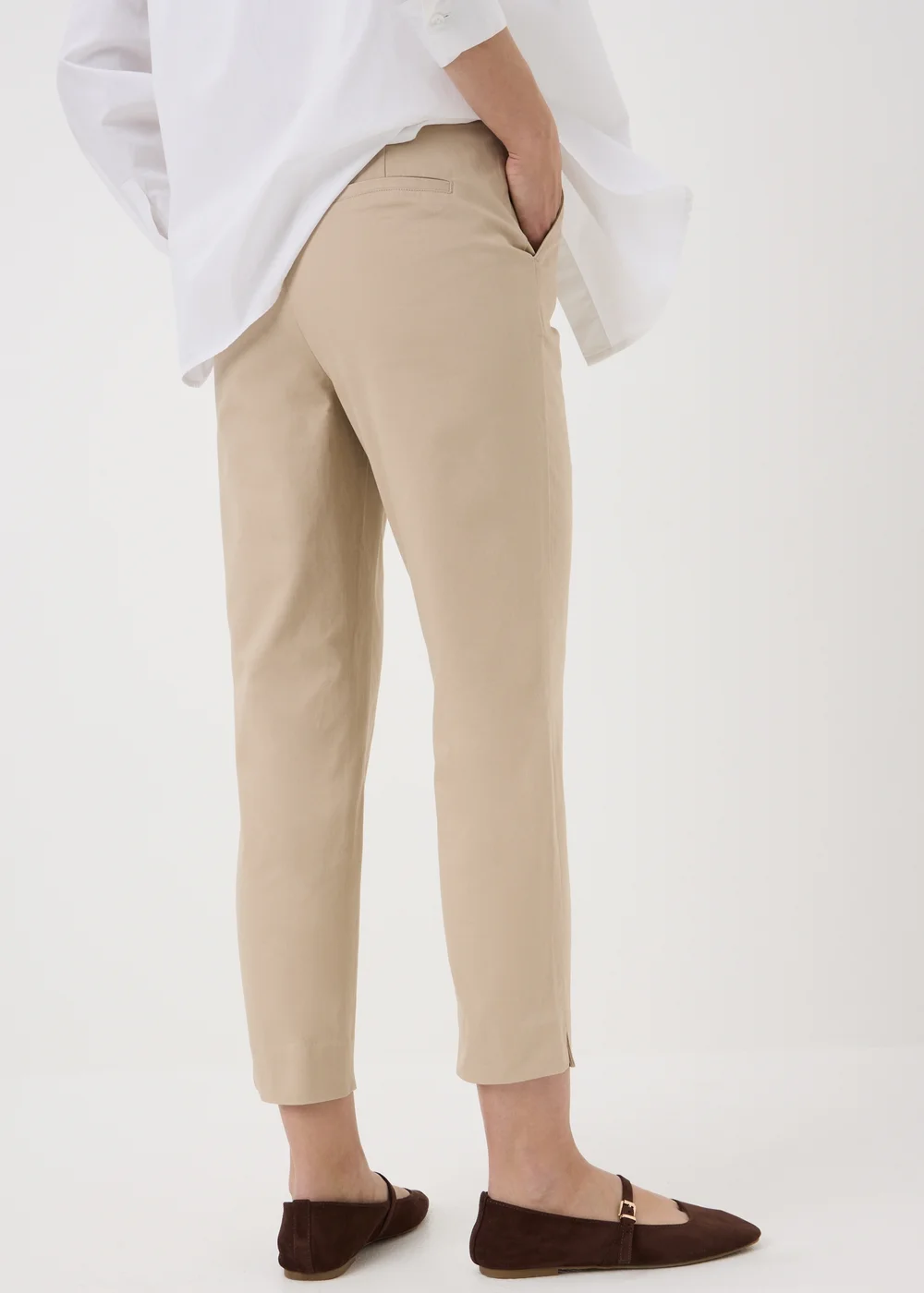 Et Vous Camel Ankle Grazer Slim Fit Trousers - 22/L29 Image 2