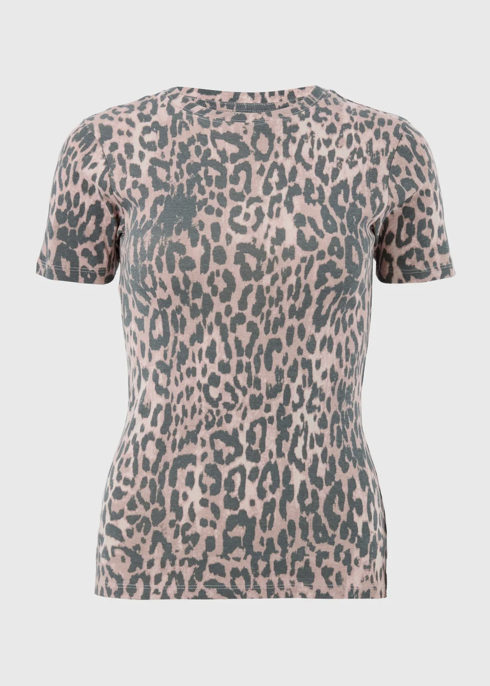 Mocha Leopard Print Fitted T-Shirt - 24 Image 4