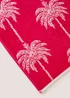 Pink Palm Tree Jacquard Beach Towel Image 2
