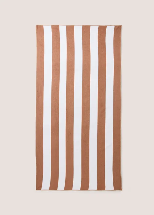 Natural Stripe Beach Towel Image 1