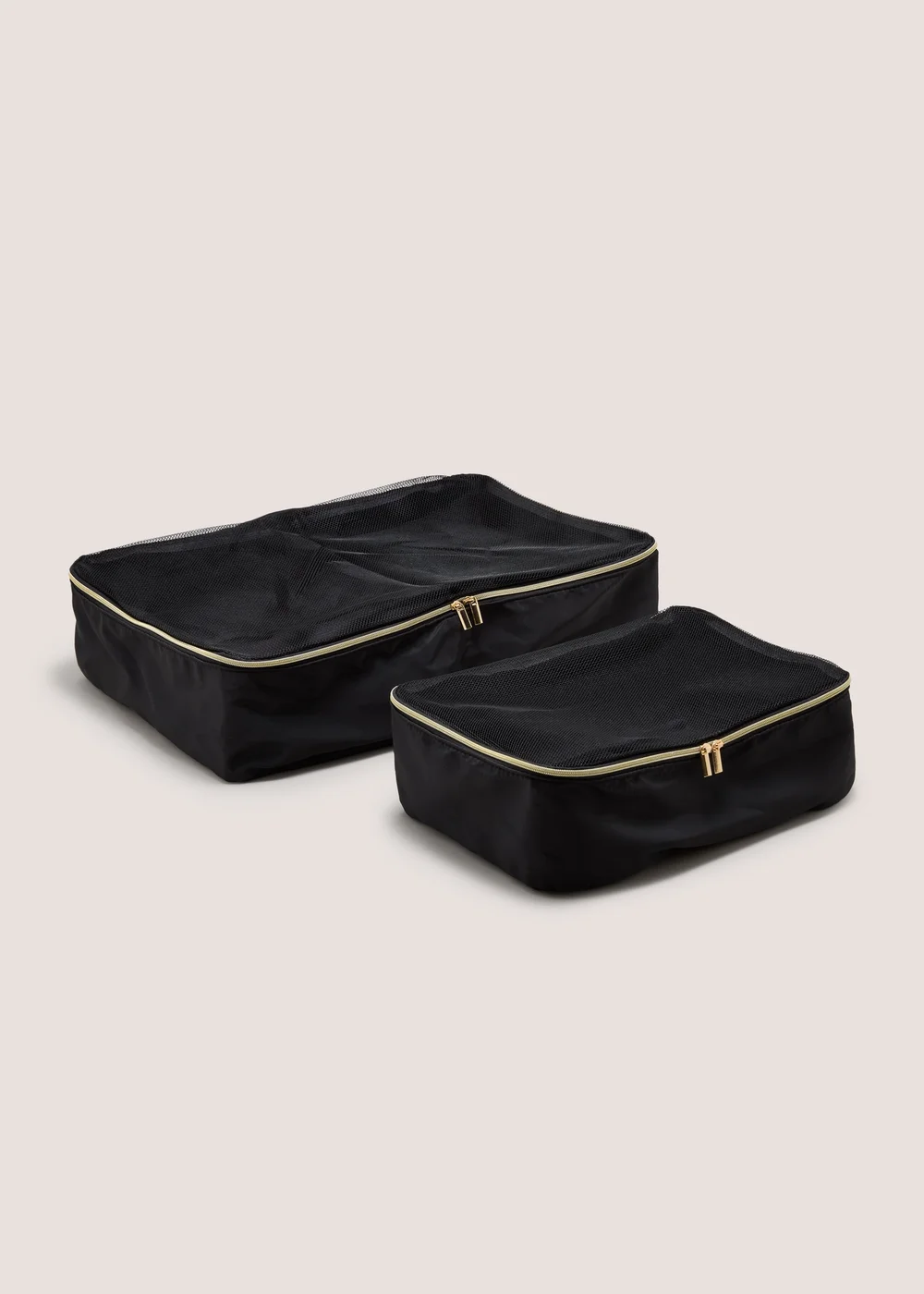 2 Pack Black Large & Medium Packing Cubes Image 1