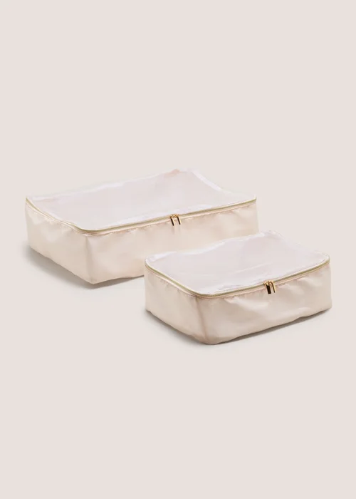 2 Pack Natural Medium & Large Packing Cubes Image 1