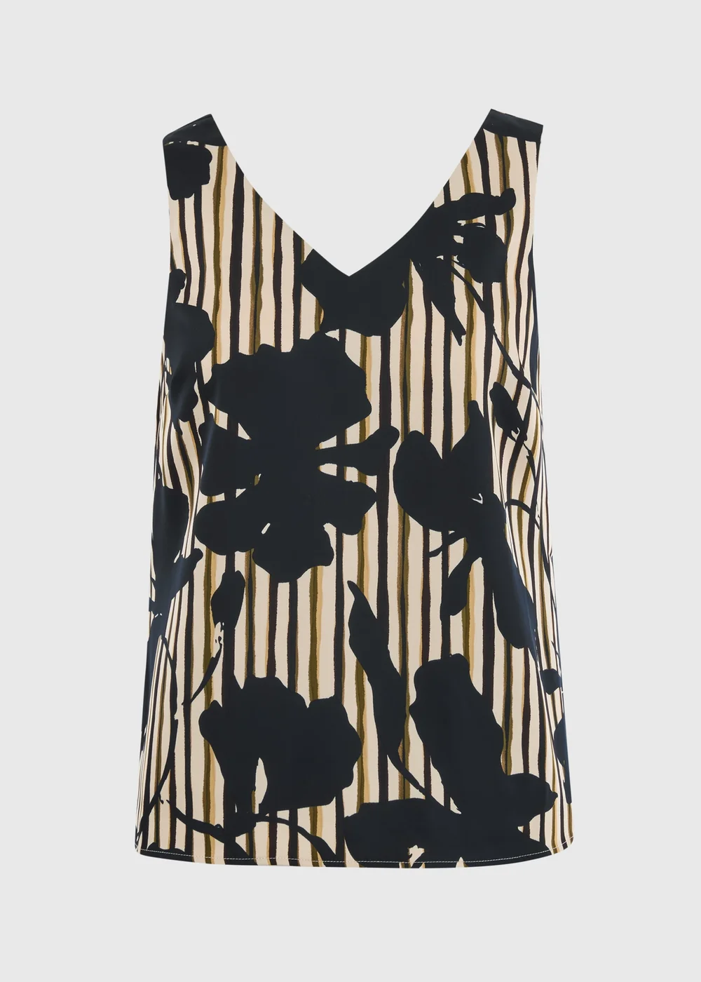 Et Vous Navy Floral Satin Co Ord Vest Top - 8 Image 4