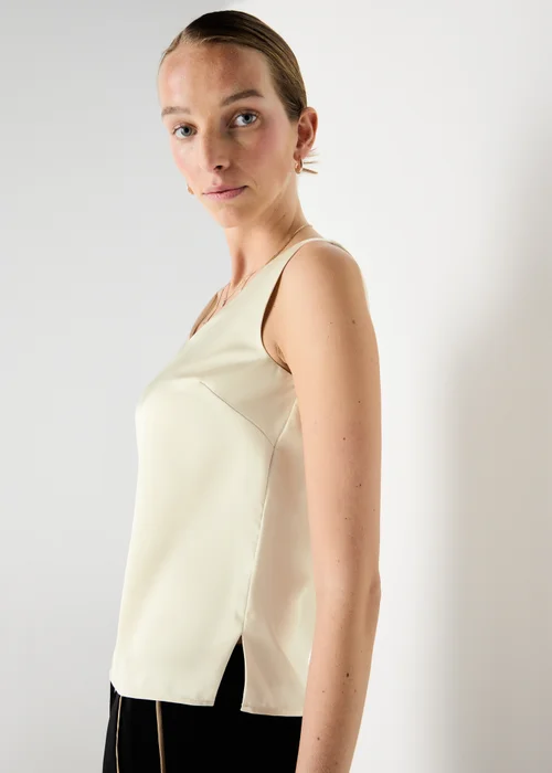 Et Vous Cream Satin Vest Top - 16 Image 2